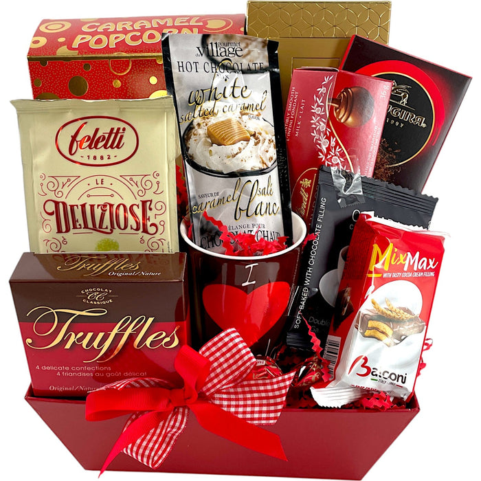 Love you more than Chocolate - Glitter Baskets - valentine's gift baskets