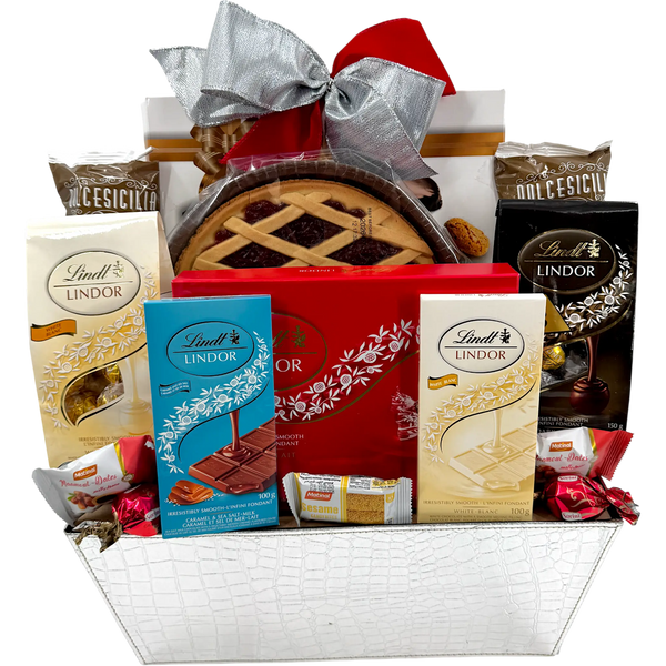Luxury Lindt Swiss Chocolate Gift Collection Canada - Glitter Baskets - Chocolate Gift Baskets