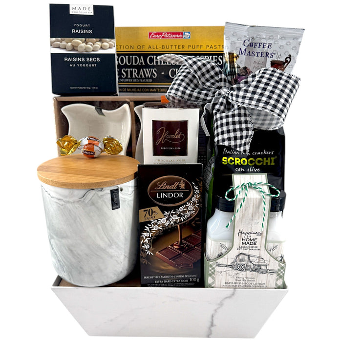 Marble Moments Luxury Gift Basket – A Housewarming Delight - Glitter Baskets - Gift Baskets