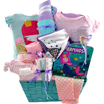 Mermaid Baby Basket - Glitter Baskets - Baby Girl Gift Basket