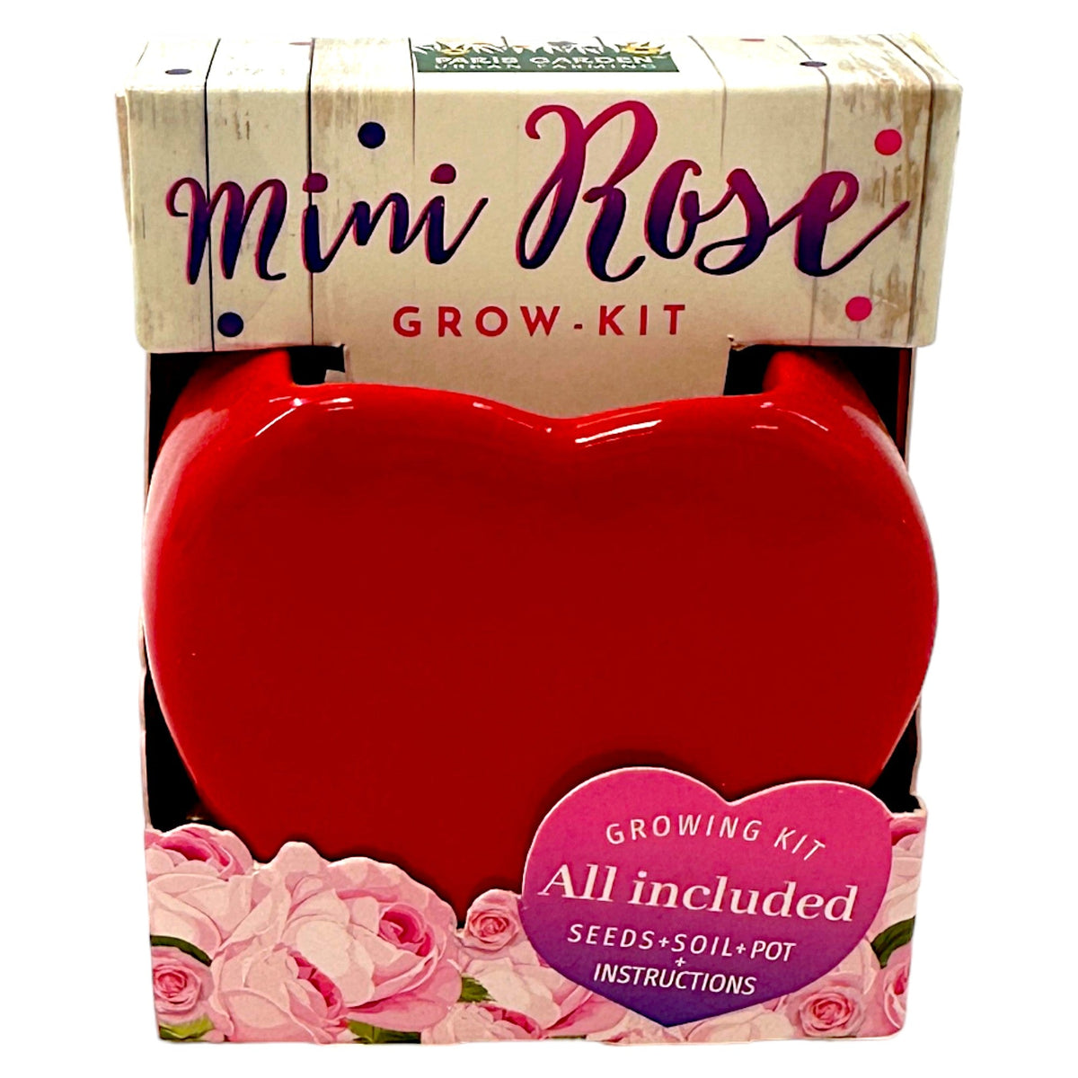 Mini Rose Growing Kit - Seeds, Soil & Pot - Glitter Baskets - 