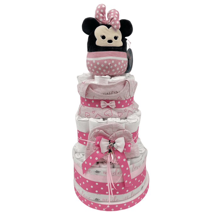 Minnie Mouse Diaper Cake - Glitter Baskets - Diaper Cake