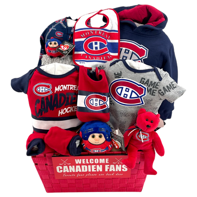 Montreal Canadiens Luxury Baby Basket - Glitter Baskets -Baby Boy Gift Basket