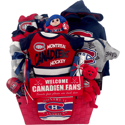 Montreal Canadiens Luxury Baby Basket - Glitter Baskets - Baby Boy Gift Basket