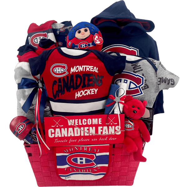 Montreal Canadiens Luxury Baby Basket - Glitter Baskets - Baby Boy Gift Basket