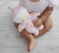 My First Baby Doll, Soft Pink Rattle Plush - Glitter Baskets - Baby Girl Gift Basket