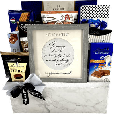 Not a day goes by that you are not missed - Glitter Baskets -Sympathy Gift Baskets