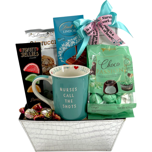 Nurses Call the Shots Basket - Glitter Baskets - Food, Beverages & Tobacco > Food Items > Food Gift Baskets