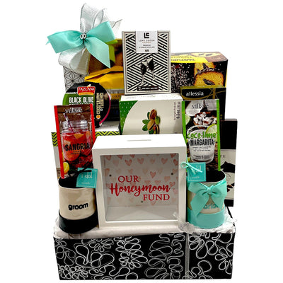 Our Honeymoon Fund Gift Basket - Glitter Baskets - Wedding Gift Basket