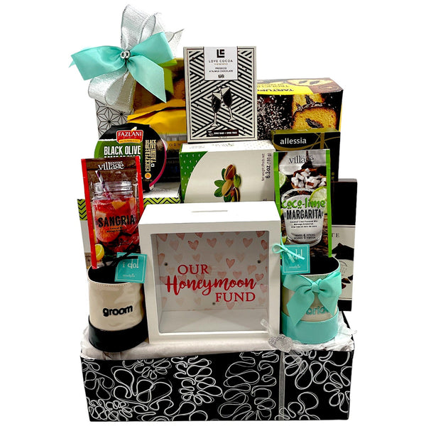 Our Honeymoon Fund Gift Basket - Glitter Baskets - Wedding Gift Basket