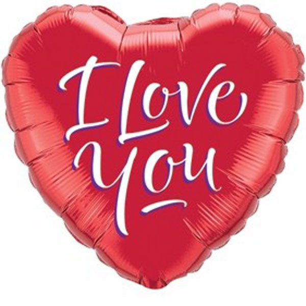 Heartfelt Affection: 'I Love You' Red Heart Balloon 9 inch