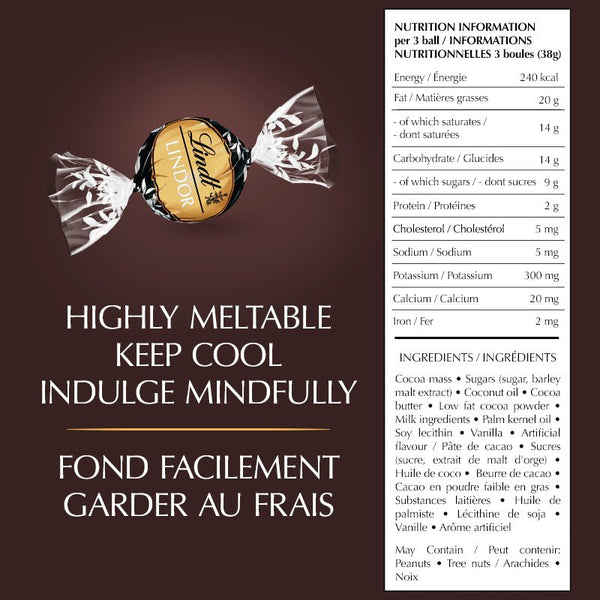 SALE - Lindor 70% Extra Dark Cacao Truffles - REGULAR PRICE 16$ - Glitter Baskets - 