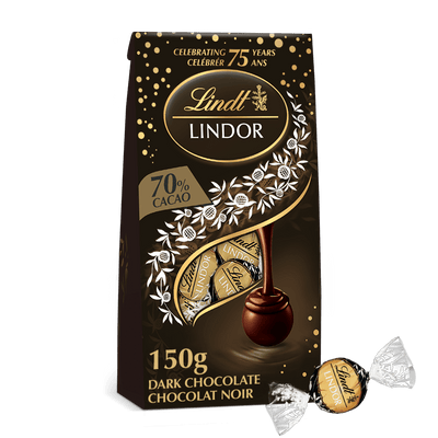 SALE - Lindor 70% Extra Dark Cacao Truffles - REGULAR PRICE 16$ - Glitter Baskets - 