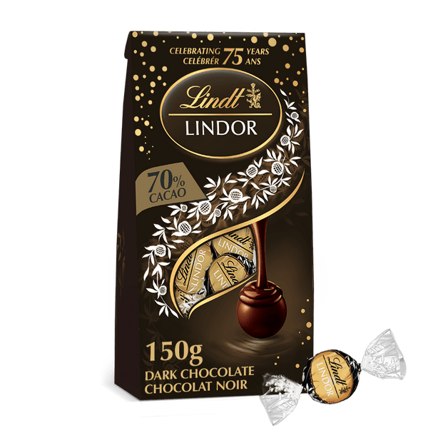 SALE - Lindor 70% Extra Dark Cacao Truffles - REGULAR PRICE 16$ - Glitter Baskets - 