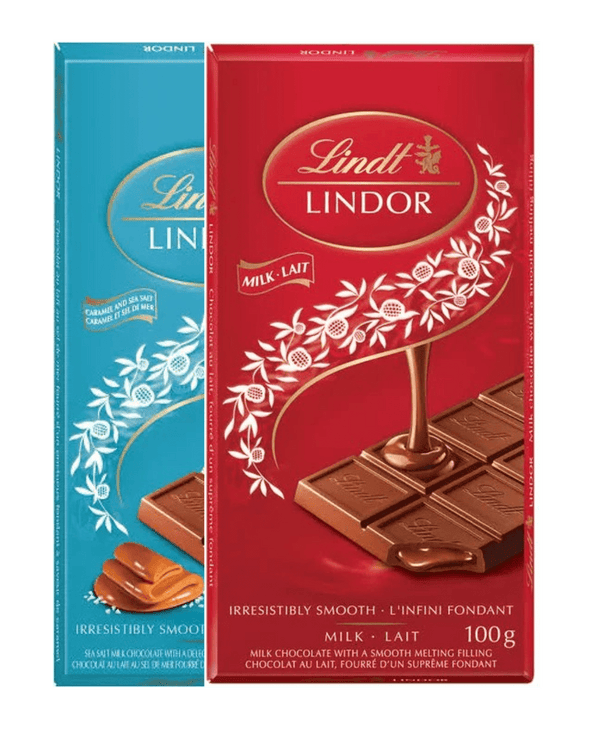 SALE - Lindt LINDOR Milk Chocolate & Caramel Sea Salt Bar Set - Regular Price $15 - Glitter Baskets - 