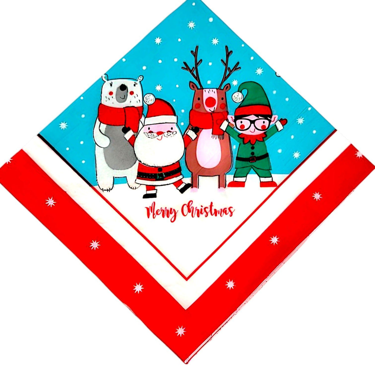 Santa and Friends Napkins: Add Cheer to Your Holiday Table - Glitter Baskets - 