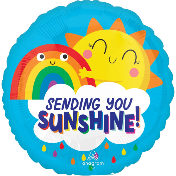 Sending You Sunshine Balloon 9 Inch Mylar - Glitter Baskets - Balloon