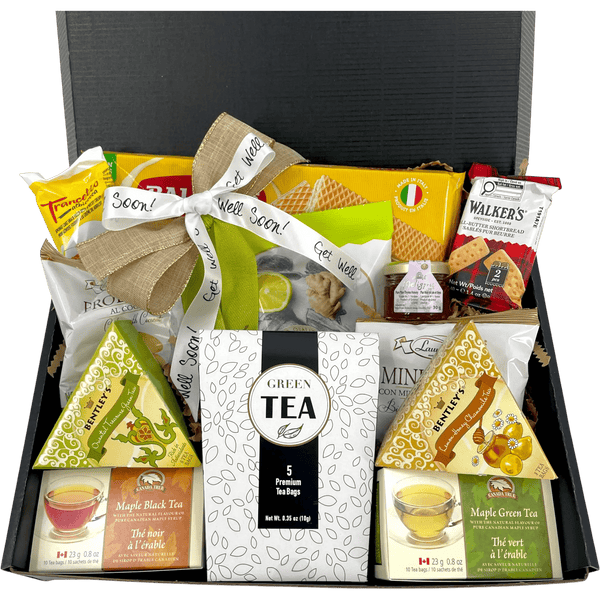 Serene Green Tea Wellness Retreat Gift Box - Glitter Baskets - Get Well Soon Basket