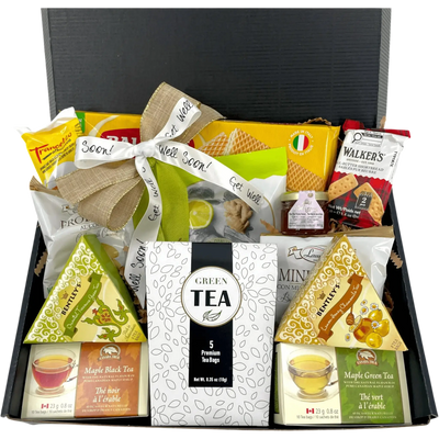 Serene Green Tea Wellness Retreat Gift Box - Glitter Baskets -Get Well Soon Basket