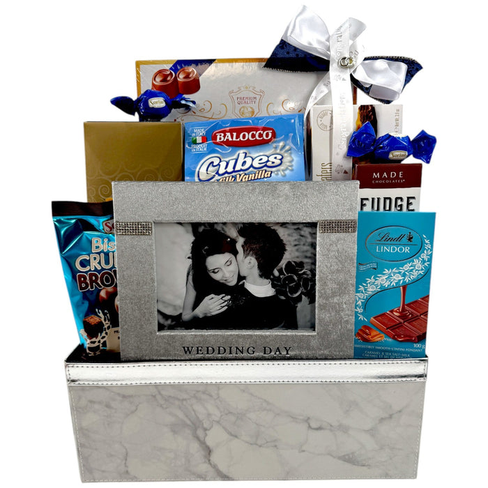 Silver Elegance Wedding Gift Basket - Glitter Baskets - Gift Baskets