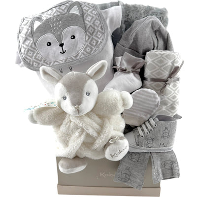 Snuggle Time Baby Gift Basket - Glitter Baskets - Gender Neutral Baby Gift Basket