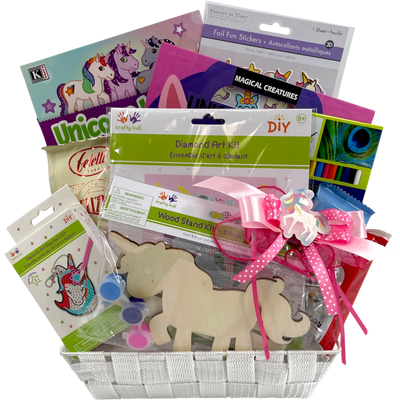 Sparkle and Create Unicorn Diamond Art Kids Gift Set - Glitter Baskets -