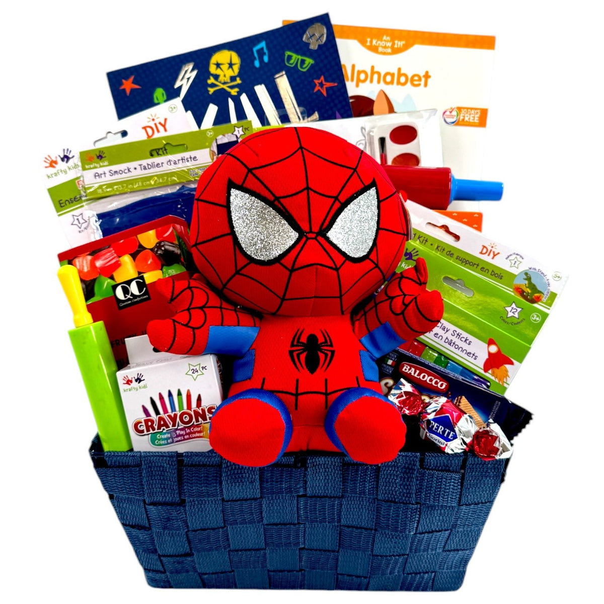 Spider - Man’s Super Craft Adventure Gift Basket - Perfect for Kids - Glitter Baskets - Kids Gift Basket