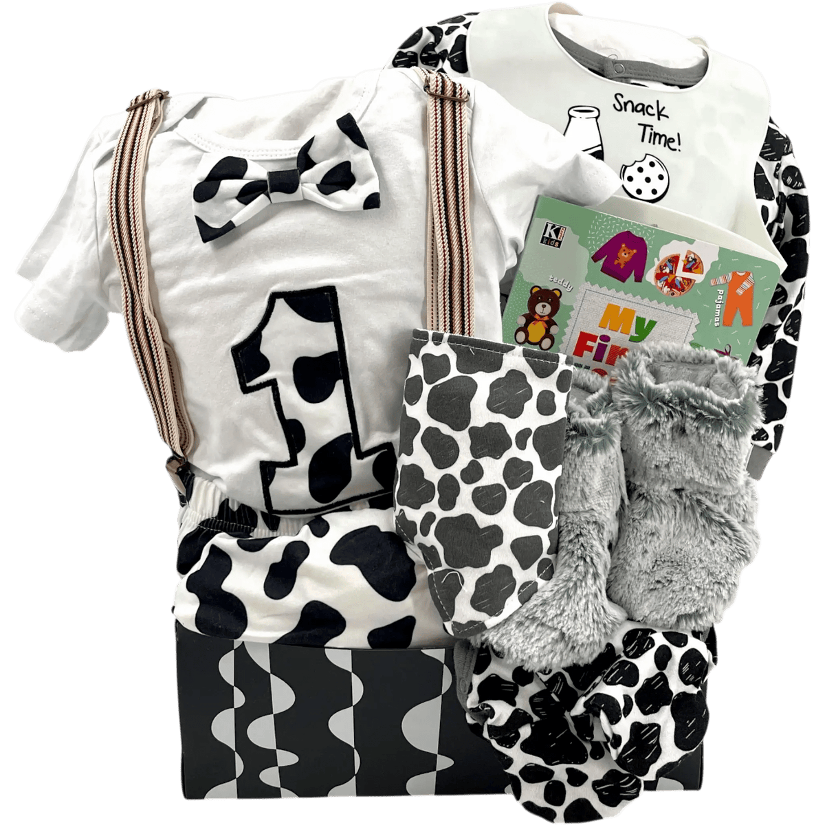 Spots and Suspenders Baby's First Birthday Basket