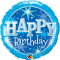 Blue and Silver Starry Birthday Balloon