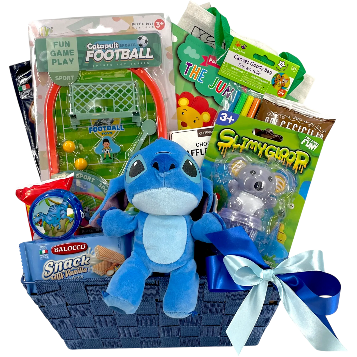 Stitch and Slime Kids Gift Basket with Italian Snacks