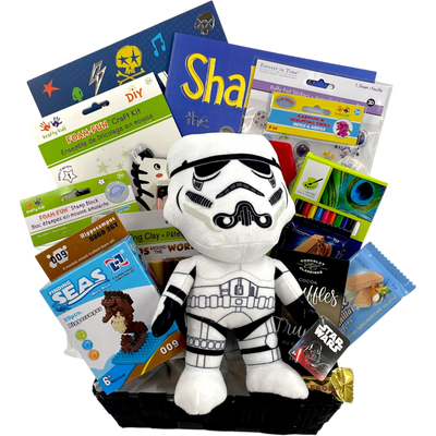 Stormtrooper and Skulls Creative Play Gift Basket for Kids - Glitter Baskets -Kids Gift Basket