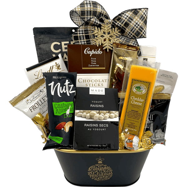 Sweet and Savory Delight Holiday Gift Basket - Glitter Baskets - Christmas Baskets