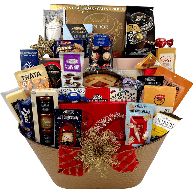Sweet and Savory Office Sharing Gift Basket - Glitter Baskets - Christmas Baskets