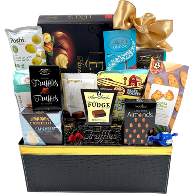 Sweet Meets Savoury Cheese Chocolate Gift Basket - Glitter Baskets - Chocolate Gift Baskets