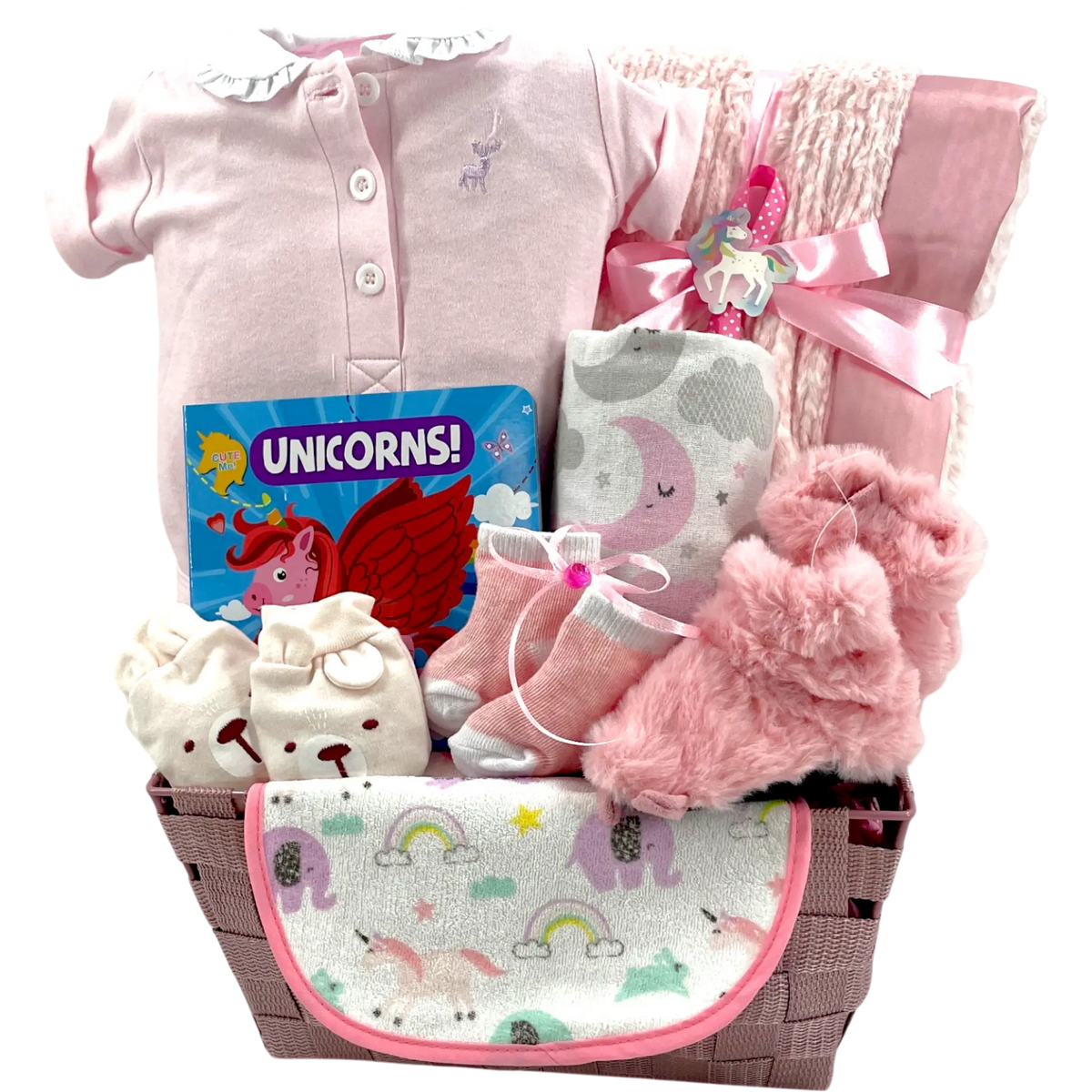 Panier-cadeau pour bébé fille Sweet Snuggles