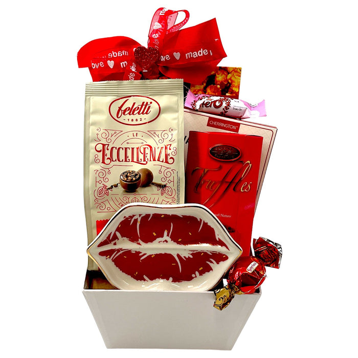 Sweetheart's Symphony: Valentine's Elegance Basket - Glitter Baskets - valentine's gift baskets