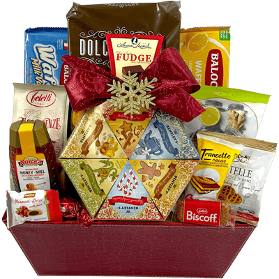 Tea Supreme Gift Basket – Holiday Tea & Gourmet Sweet Treats - Glitter Baskets - Christmas Baskets