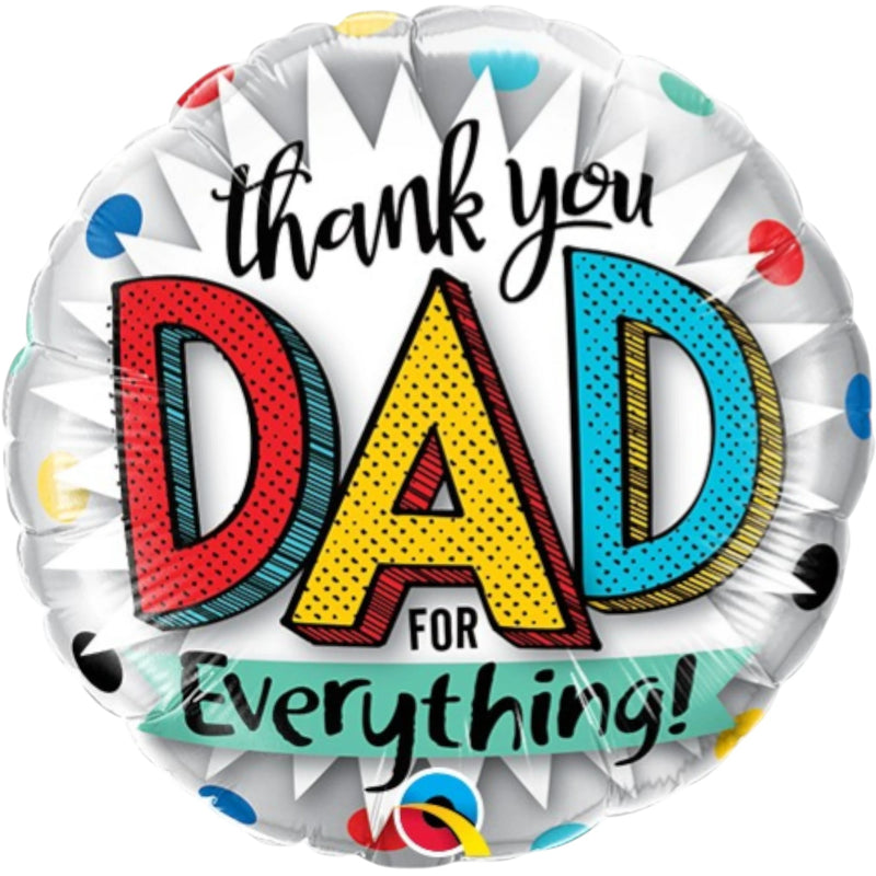 Thank You Dad Balloon 9 Inch Mylar - Glitter Baskets - Balloon