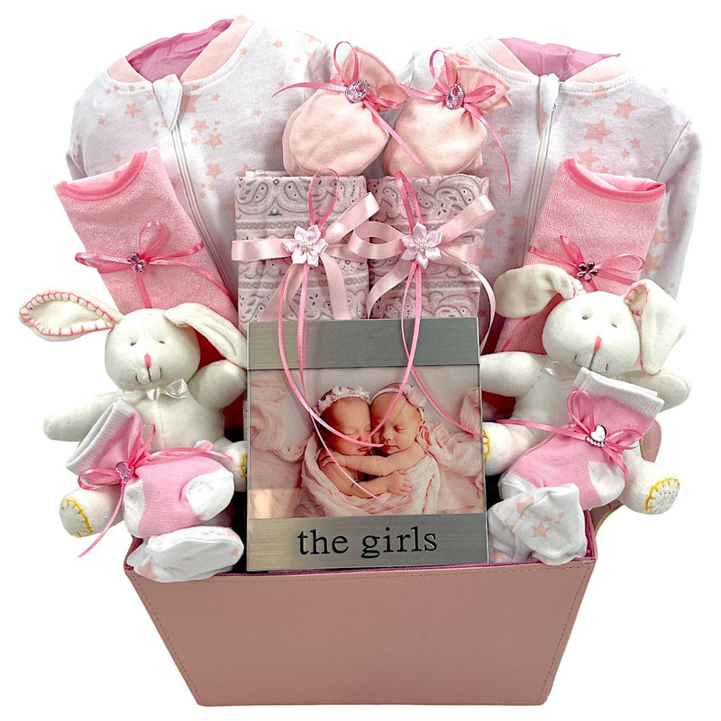 The Girls - Perfect for Twin Girls - Glitter Baskets - Twins Gift Basket