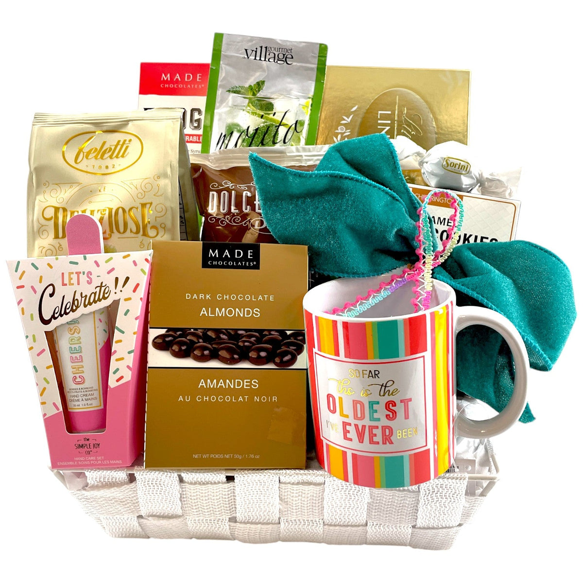 The Oldest I've Ever Been Birthday Gift Basket - Glitter Baskets - Spa Gift Baskets