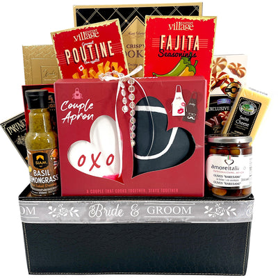 The Perfect Pair: Culinary - Inspired Wedding Gift Basket for Couples - Glitter Baskets - Wedding Gift Basket