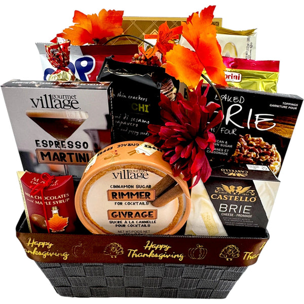 The Thanksgiving Cheers Collection - Glitter Baskets - Thanksgiving Gift Baskets