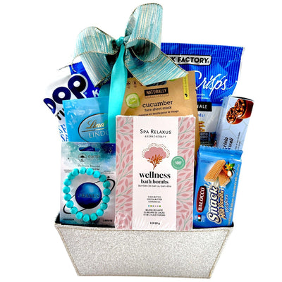 The Wellness Luxury Collection: Spa Gift Basket for Self - Care & Relaxation - Glitter Baskets - Spa Gift Baskets