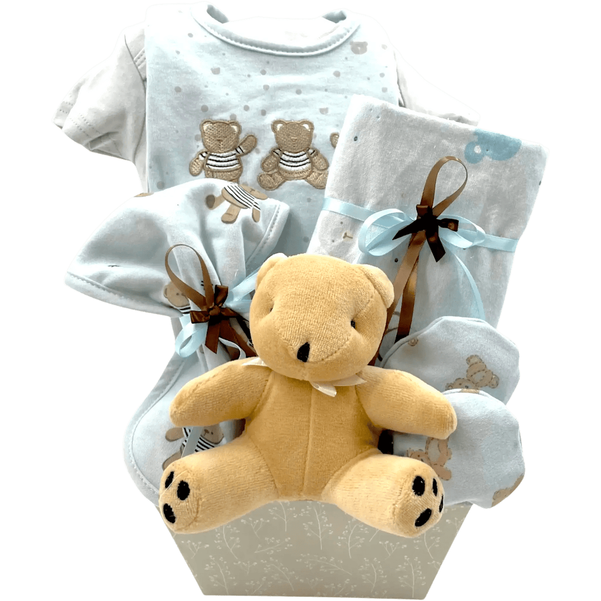 Three Little Bears Baby Boy Gift Basket