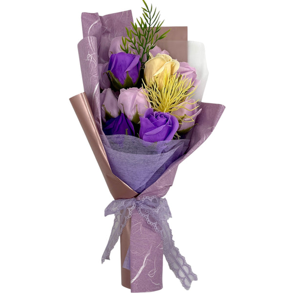 Timeless Blooms Silk Flower Bouquet – Lavender Elegance Edition - Glitter Baskets - 