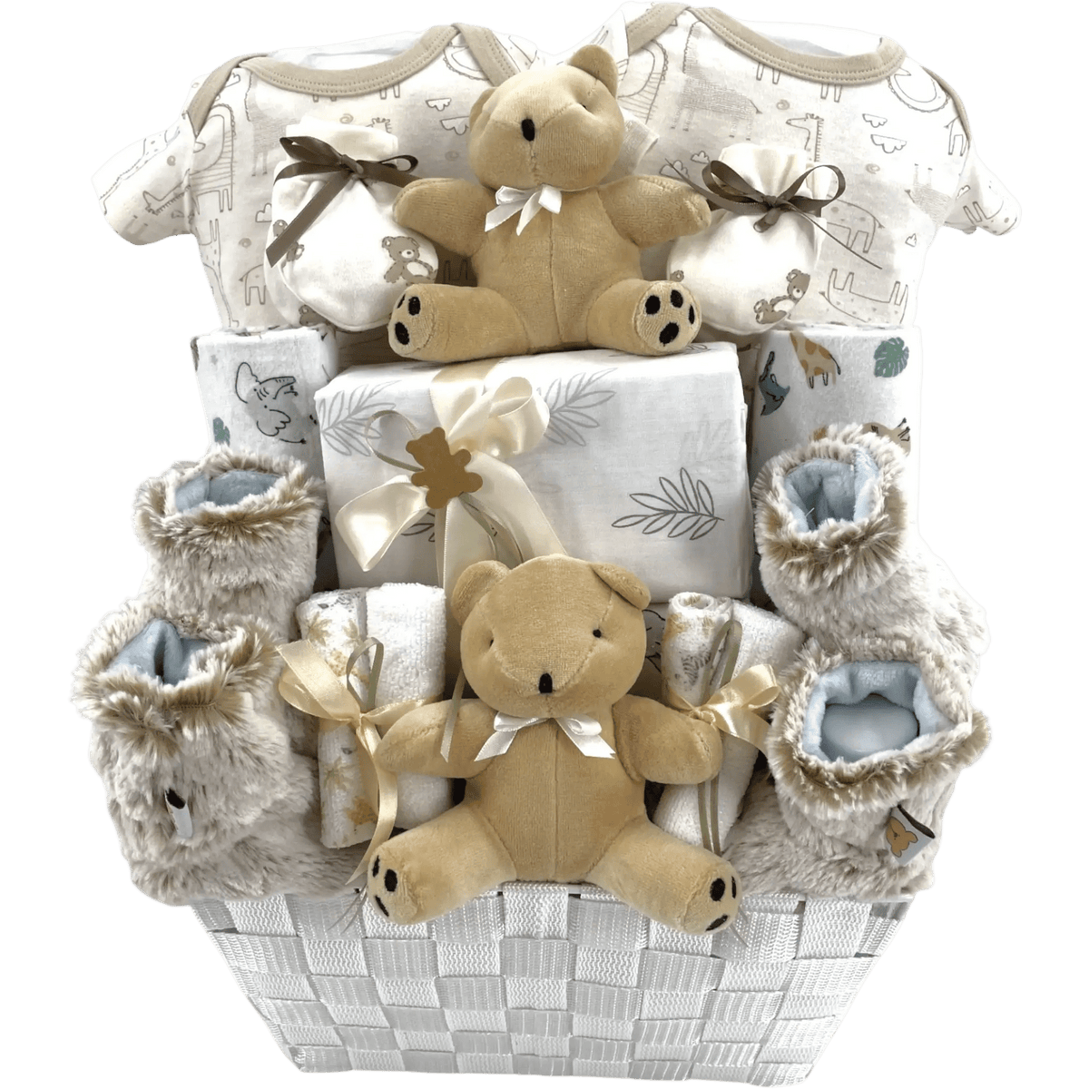 Coffret Cadeau Bébé Jumeaux Teddy Safari