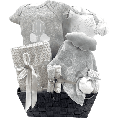 Up Up and Away Baby Gift Set - Glitter Baskets -Gender Neutral Baby Gift Basket