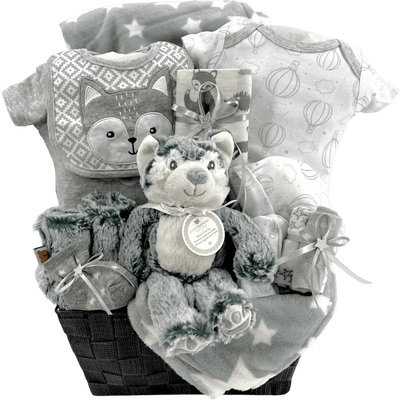Welcome Lil Fox Baby Basket - Glitter Baskets -Gender Neutral Baby Gift Basket