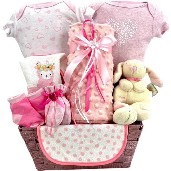 Welcome Lil Girl - Glitter Baskets - Baby Girl Gift Basket