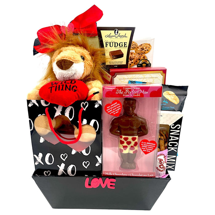 Wild Love Feast: Valentine's Gourmet Adventure Basket - Glitter Baskets - valentine's gift baskets